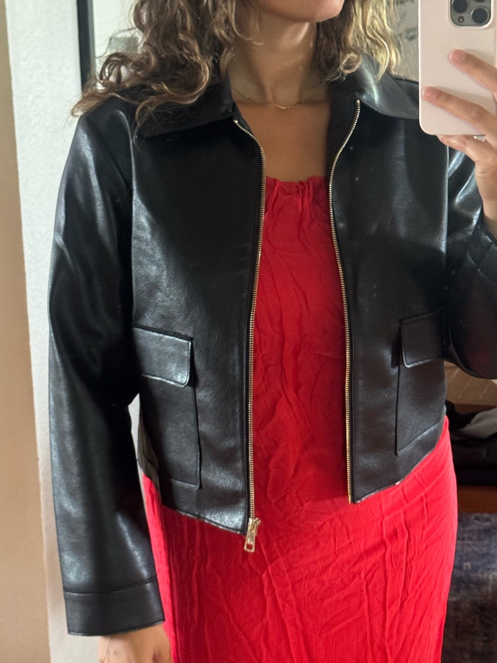 Jason Wu faux leather zip up jacket